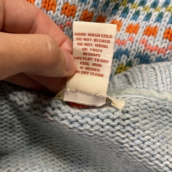 Sundance Molly Fair Isle Blue Cardigan Sweater Size Small - Picture 4 of 5